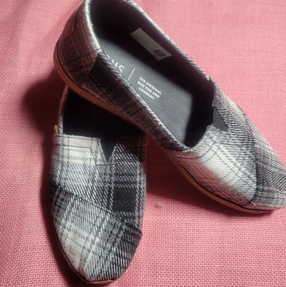 🚩Summer Sale🚩Toms Gently Worn Plaid Flannel Shoes